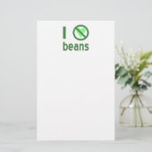Ich hasse Bohnen Grüner Text Briefpapier (Stehend Vorderseite)