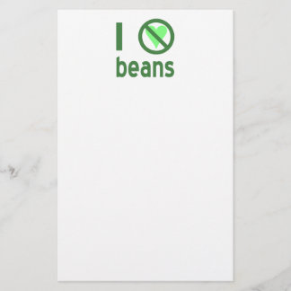 Ich hasse Bohnen ohne Herz-Bohnen Briefpapier