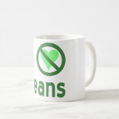Ich hasse Bohnen ohne Herz-Bohnen Kaffeetasse (VorderseiteRechts)