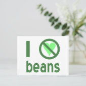 Ich hasse Bohnen ohne Herz-Bohnen Postkarte (Stehend Vorderseite)