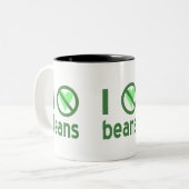 Ich hasse Bohnen Zweifarbige Tasse (Vorderseite Links)