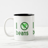 Ich hasse Bohnen Zweifarbige Tasse (Links)