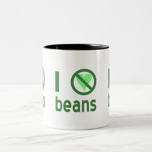 Ich hasse Bohnen Zweifarbige Tasse (Mittel)