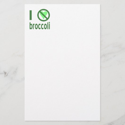 Ich hasse Broccoli I Keine Liebe Broccoli Briefpapier (Vorderseite)
