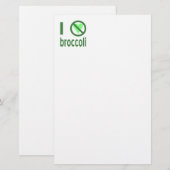 Ich hasse Broccoli I Keine Liebe Broccoli Briefpapier (Vorne/Hinten)