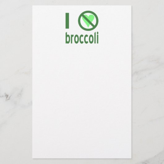 Ich hasse Broccoli I Keine Liebe Broccoli Briefpapier (Vorderseite)
