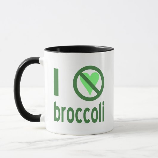 Ich hasse Brokkoli Grüner Text Tasse (Links)