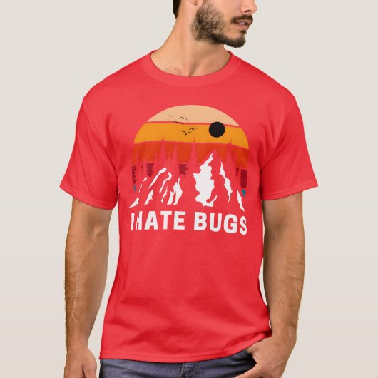 Ich hasse Bugs AntiCamping Berg Design T-Shirt (Vorderseite)