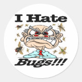Ich hasse Bugs! Runder Aufkleber (Vorderseite)