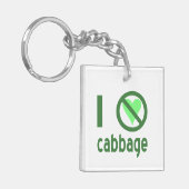 Ich hasse Cabbage I No Liebe Cabbage Schlüsselanhänger (Vorderseite links)