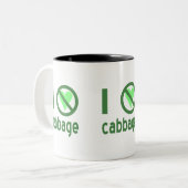 Ich hasse Cabbage I No Liebe Cabbage Zweifarbige Tasse (Vorderseite Links)