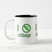 Ich hasse Cabbage I No Liebe Cabbage Zweifarbige Tasse (Links)