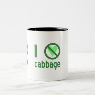 Ich hasse Cabbage I No Liebe Cabbage Zweifarbige Tasse