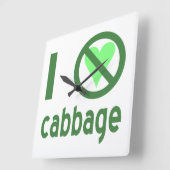 Ich hasse Cabbage Quadratische Wanduhr (Winkel)