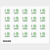 Ich hasse Clams I No Liebe Clams Runder Aufkleber (Blatt)