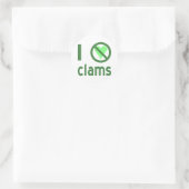 Ich hasse Clams I No Liebe Clams Runder Aufkleber (Tasche)