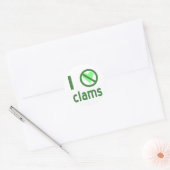 Ich hasse Clams I No Liebe Clams Runder Aufkleber (Umschlag)