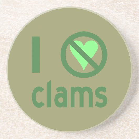 Ich hasse Clams Sandstein Untersetzer (Vorne)