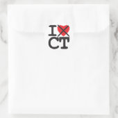 Ich hasse CT - Connecticut Runder Aufkleber (Tasche)
