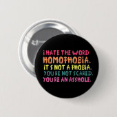Ich hasse das Wort Homophobie. Button (Vorne & Hinten)