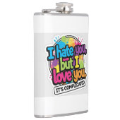 Ich hasse dich, aber ich liebe dich Sticker Flachmann (Rechts)