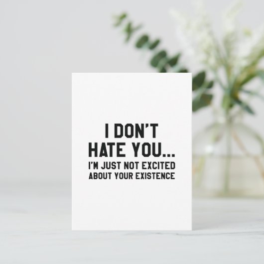 Ich hasse dich nicht postkarte (Stehend Vorderseite)