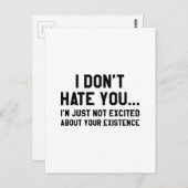 Ich hasse dich nicht postkarte (Vorne/Hinten)