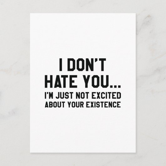 Ich hasse dich nicht postkarte (Vorderseite)