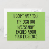 Ich hasse dich nicht postkarte (Vorne/Hinten)