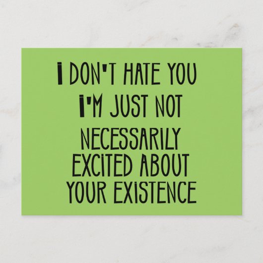Ich hasse dich nicht postkarte (Vorderseite)