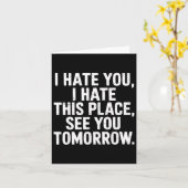 Ich hasse diesen Ort sehen Sie morgen Gym Workout Karte (Gelbe Blume)