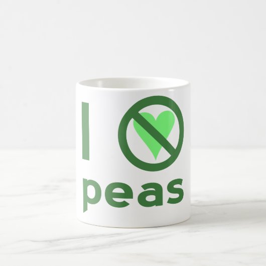 Ich hasse Erbsen Grüner Text Kaffeetasse (Mittel)