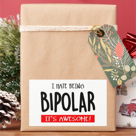 Ich hasse es, bipolar zu sein rechteckiger aufkleber (Feiertag)