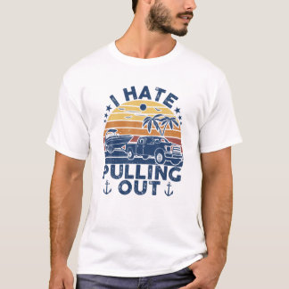 Ich hasse es, den Kapitän des Retro-Bootes Moto au T-Shirt