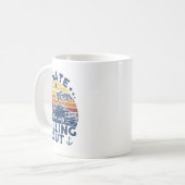 Ich hasse es, ein Retro-Boot-Anglerboot lustig her Kaffeetasse (Vorderseite Links)