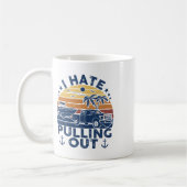 Ich hasse es, ein Retro-Boot-Anglerboot lustig her Kaffeetasse (Links)