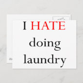 Ich hasse es, Wäsche zu machen Postkarte (Vorne/Hinten)