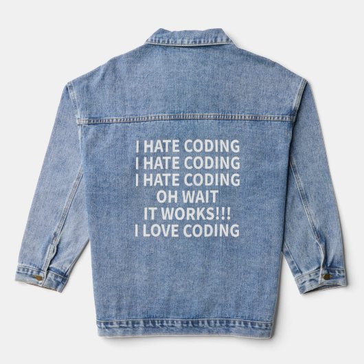Ich hasse es zu programmieren lustig I Developer I Jeansjacke (Rückseite)