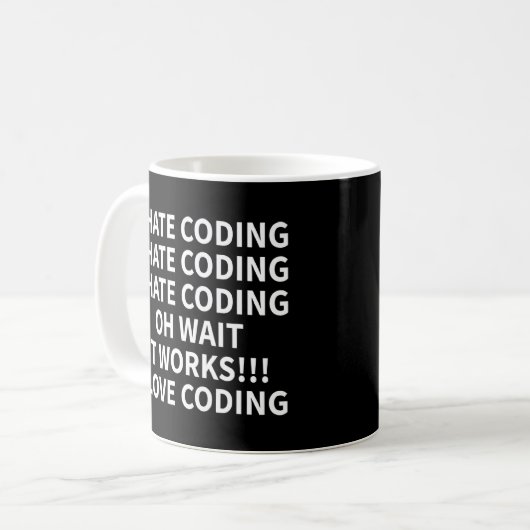 Ich hasse es zu programmieren lustig I Developer I Kaffeetasse (Vorderseite Links)