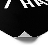 Ich Hasse Feedback Funny Guitar Pun Dark BG Poster (Ecke)