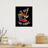 Ich Hasse Feedback Funny Guitar Pun Dark BG Poster (Küche)