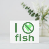 Ich hasse Fisch Postkarte (Stehend Vorderseite)