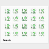 Ich hasse Fisch Runder Aufkleber (Blatt)