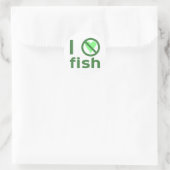 Ich hasse Fisch Runder Aufkleber (Tasche)