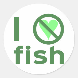 Ich hasse Fisch Runder Aufkleber