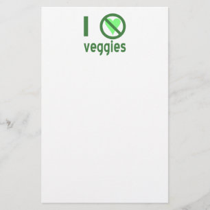 Ich hasse Gemüse, keine Liebe Briefpapier