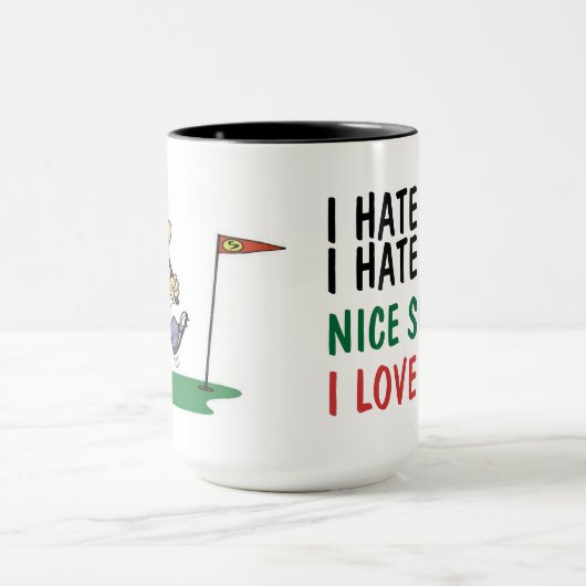 Ich hasse Golf! Ich Liebe Golf! Spaß Tasse (Zentrum)