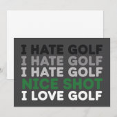 Ich hasse Golf Schöner Schlag Ich liebe Golf Golf  Einladung (Vorne/Hinten)