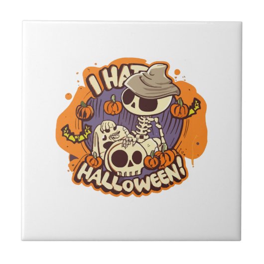 ich hasse Halloween Fliese (Vorderseite)
