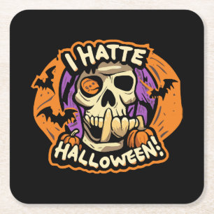 ich hasse Halloween Rechteckiger Pappuntersetzer